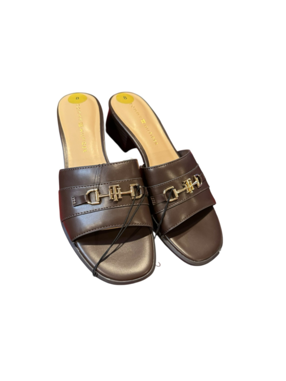 Women's Tommy Hilfiger Brown Gold Mules Size 8